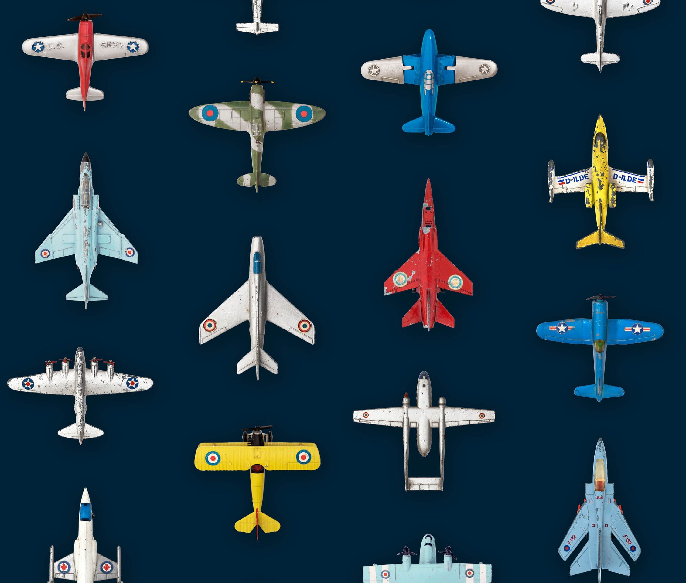 Studio Ditte Vliegtuigjes Donker Behang