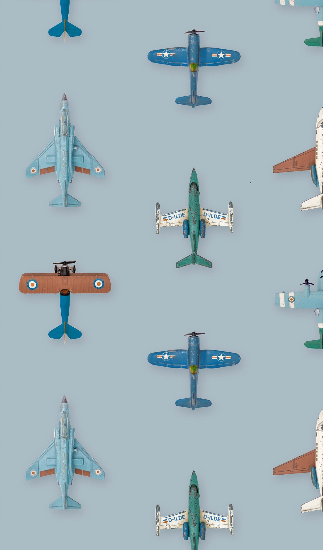Studio Ditte Vliegtuigjes Lichtblauw Behang