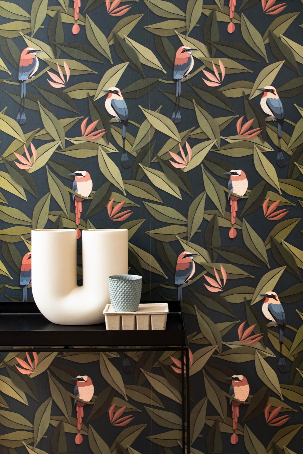 Studio Ditte Vogel Blauw Behang