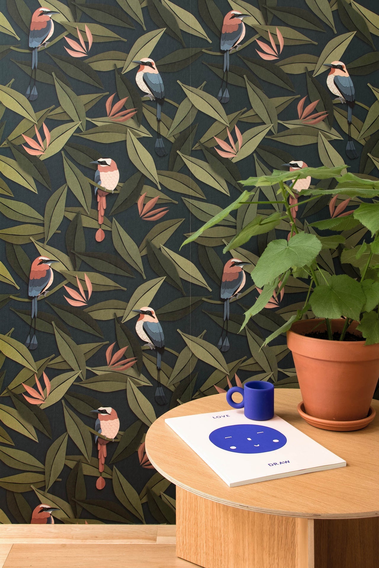 Studio Ditte Vogel Blauw Behang