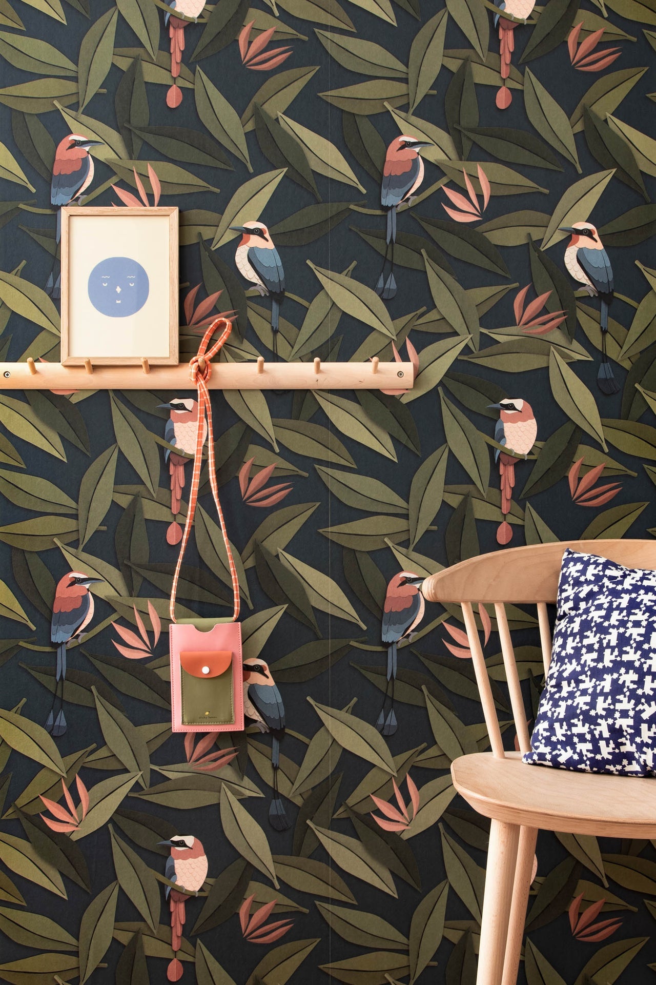 Studio Ditte Vogel Blauw Behang