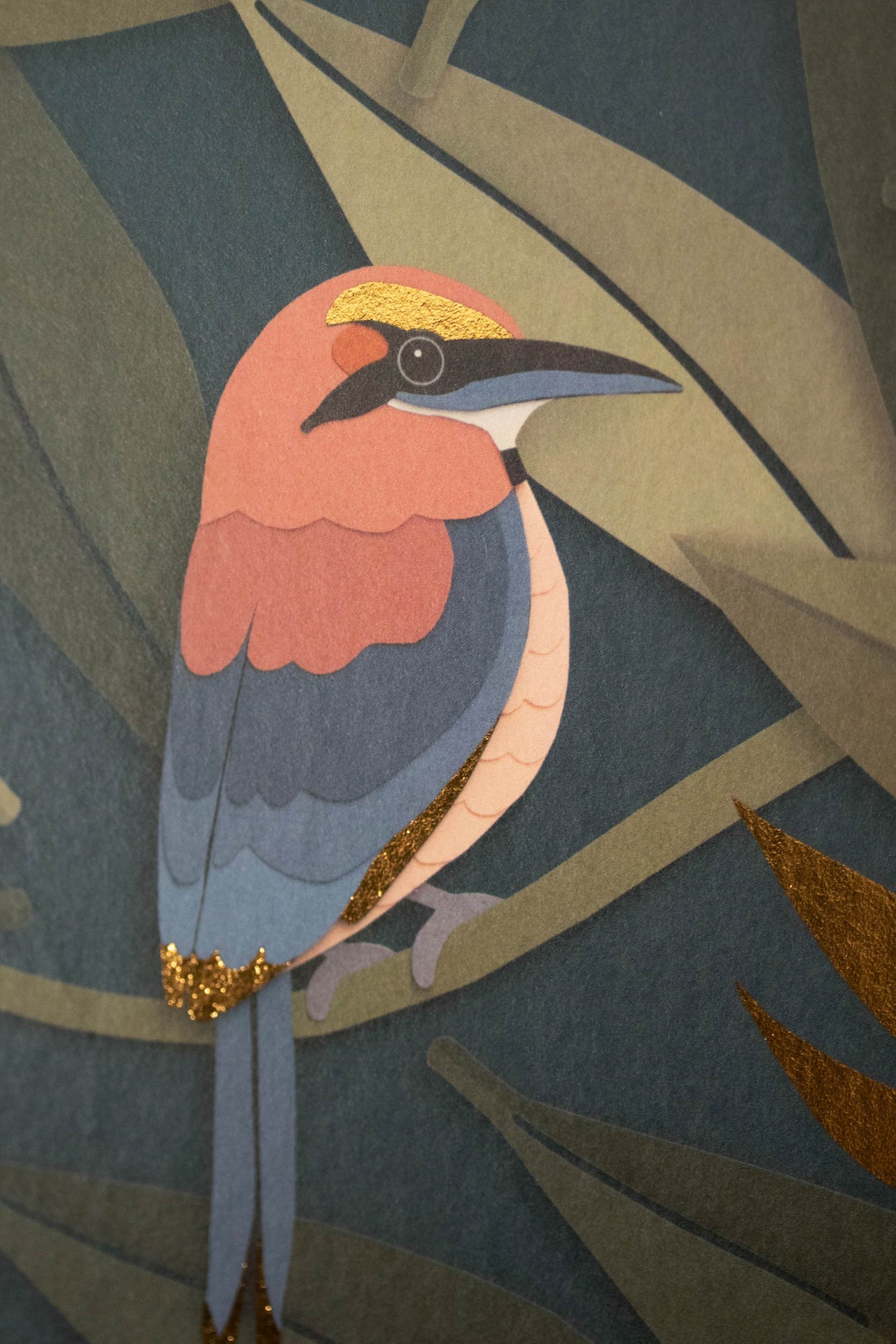 Studio Ditte Vogel Blauw & Goud Behang