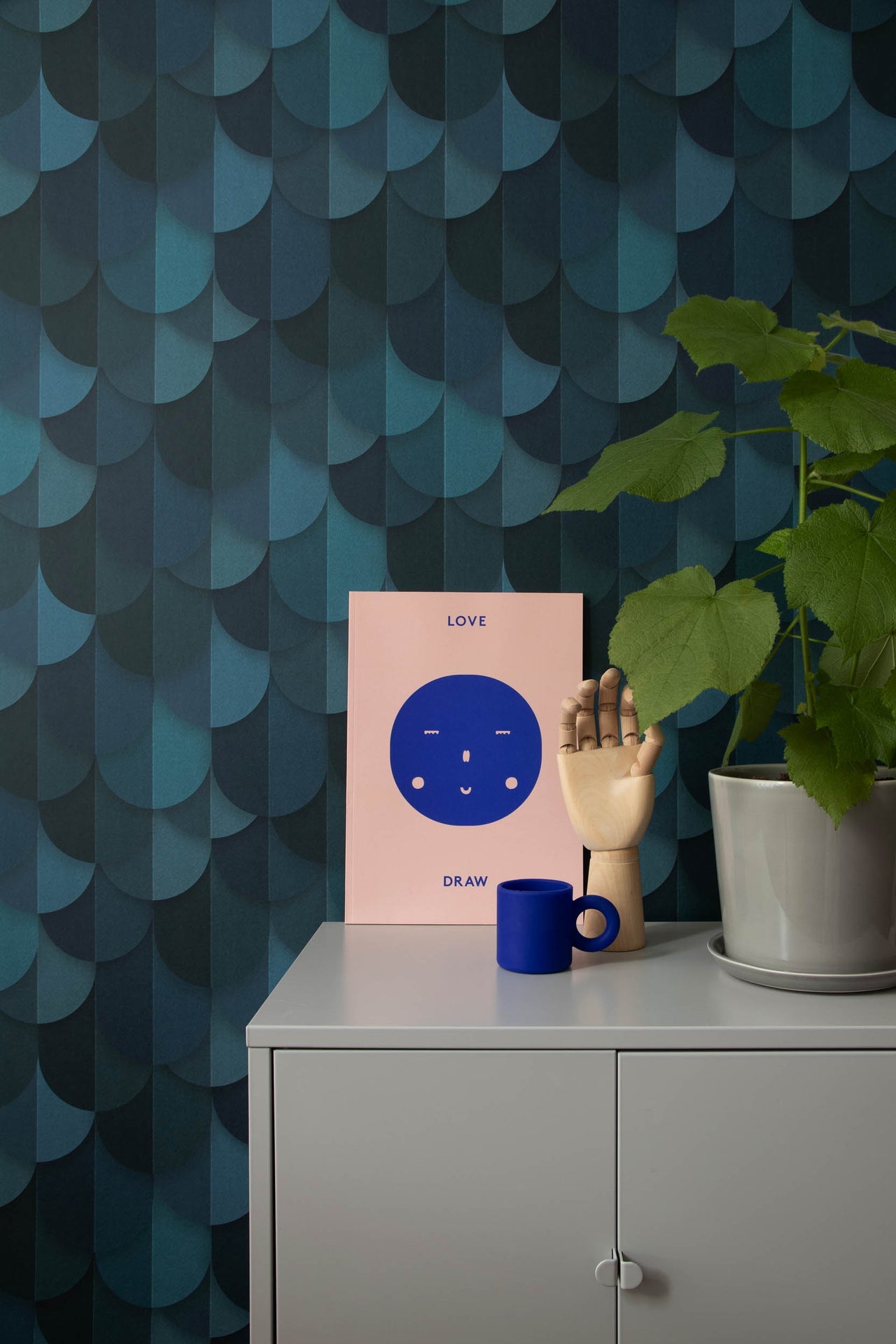 Studio Ditte Waterval Blauw Behang