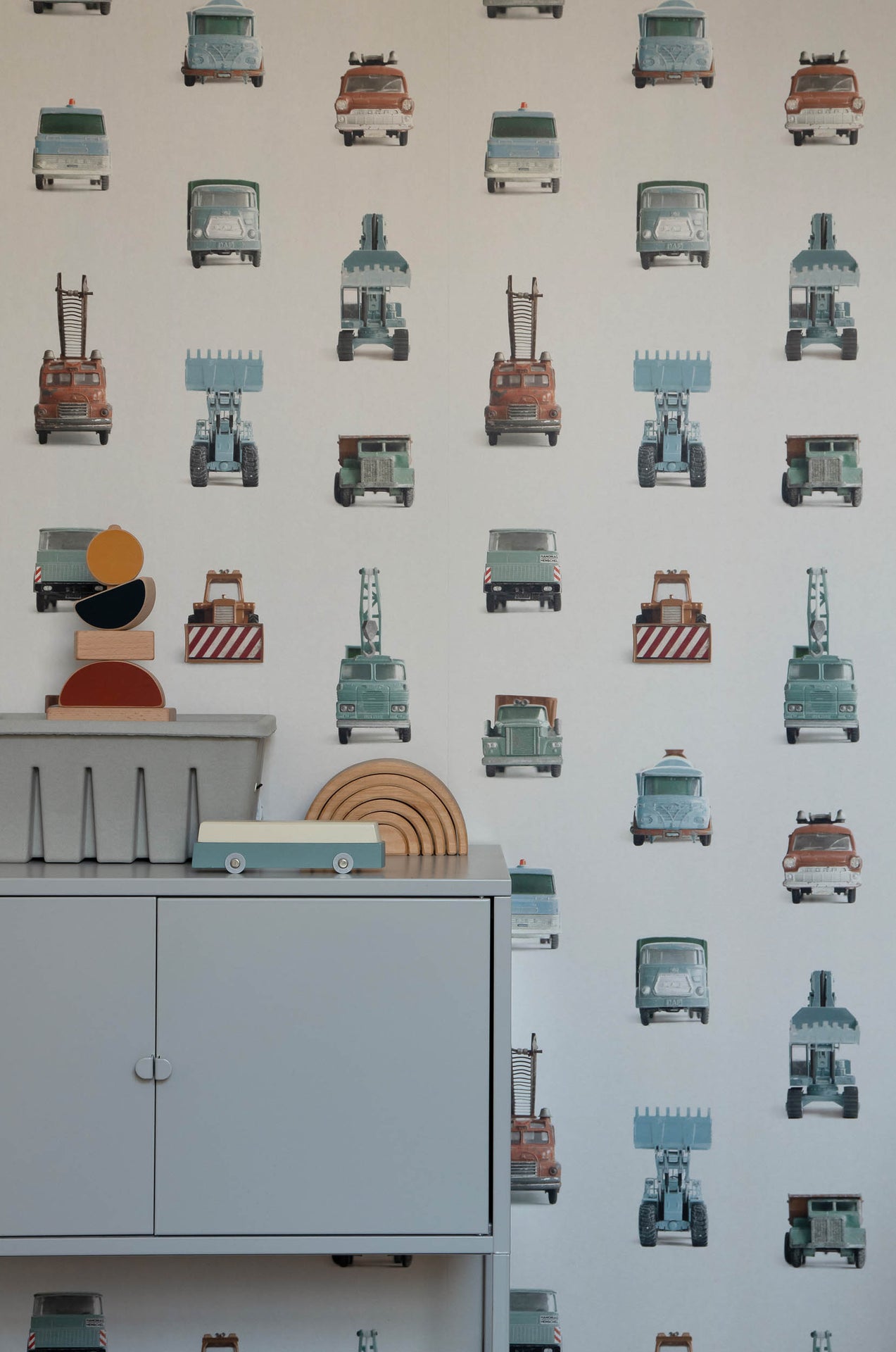 Studio Ditte Werkauto Lichtgrijs Behang