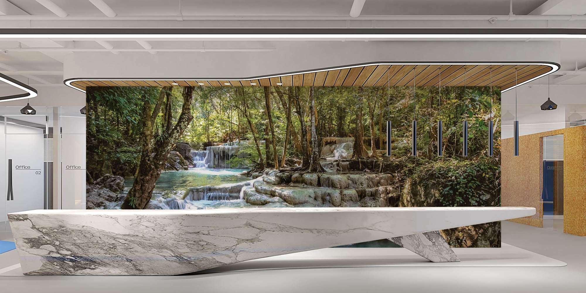 Cascade à travers la forêt - LW00288