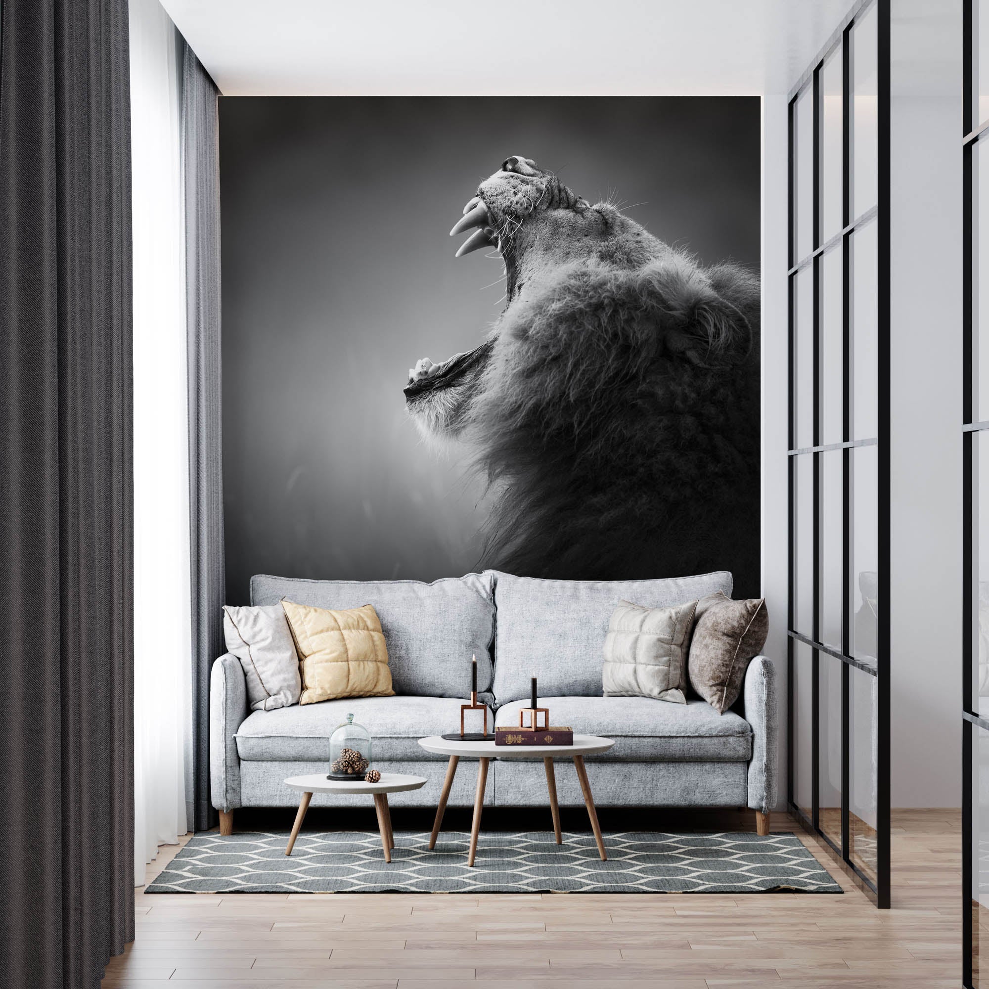 Een geeuwende leeuw - LW00210