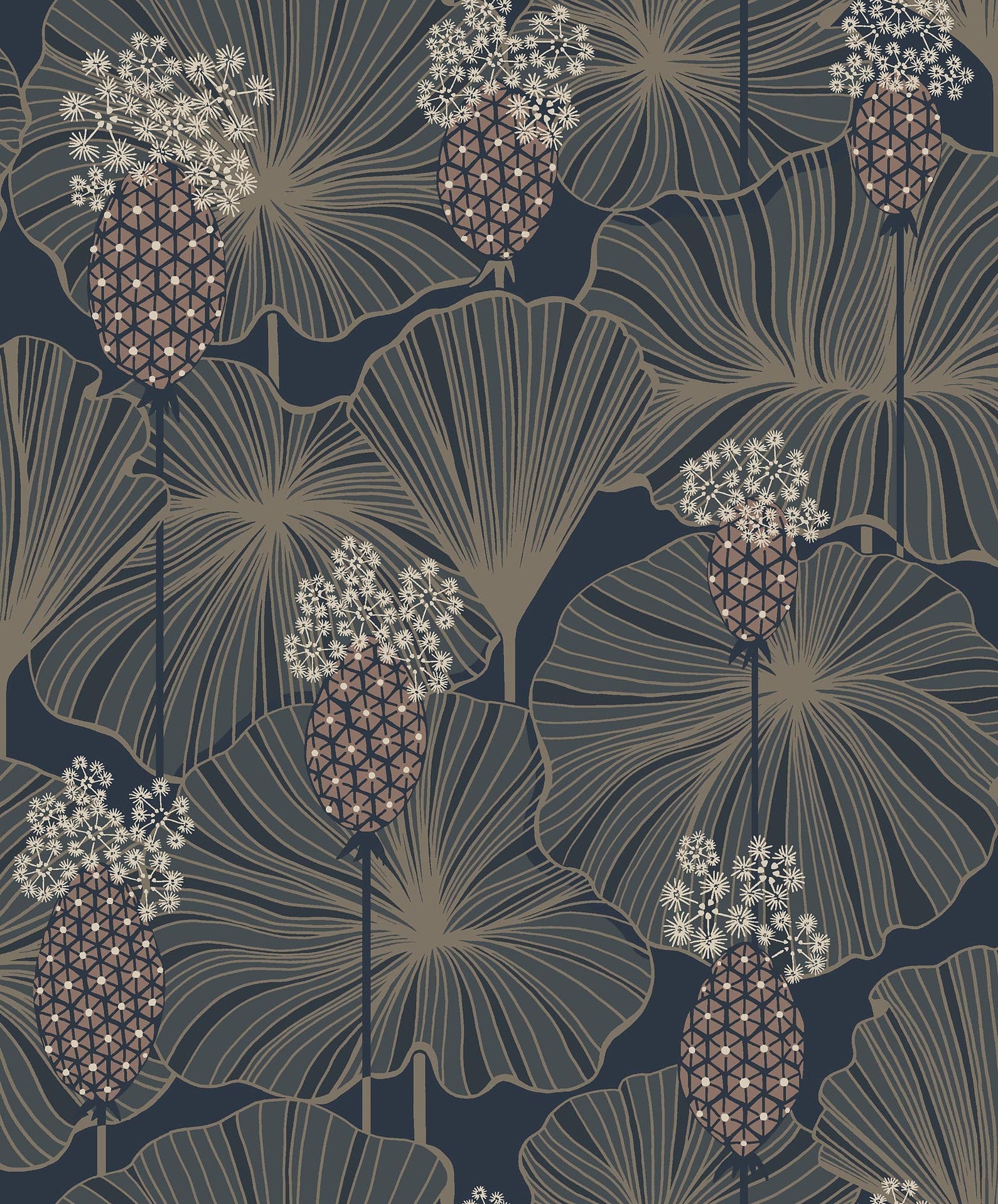 Boråstapeter Eastern Simplicity Umbrella Leaves 3118