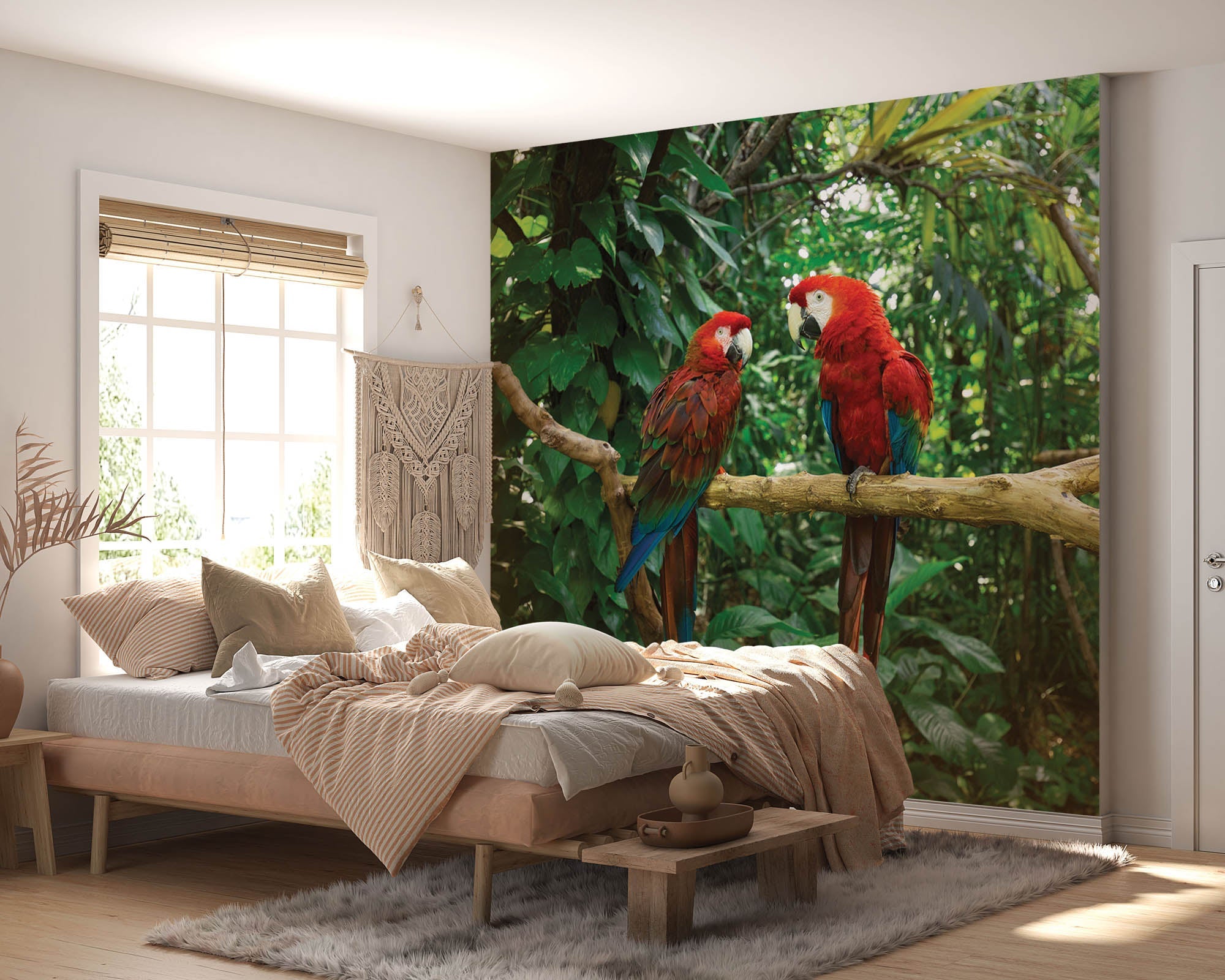 Deux perroquets sur une branche   - LW00174