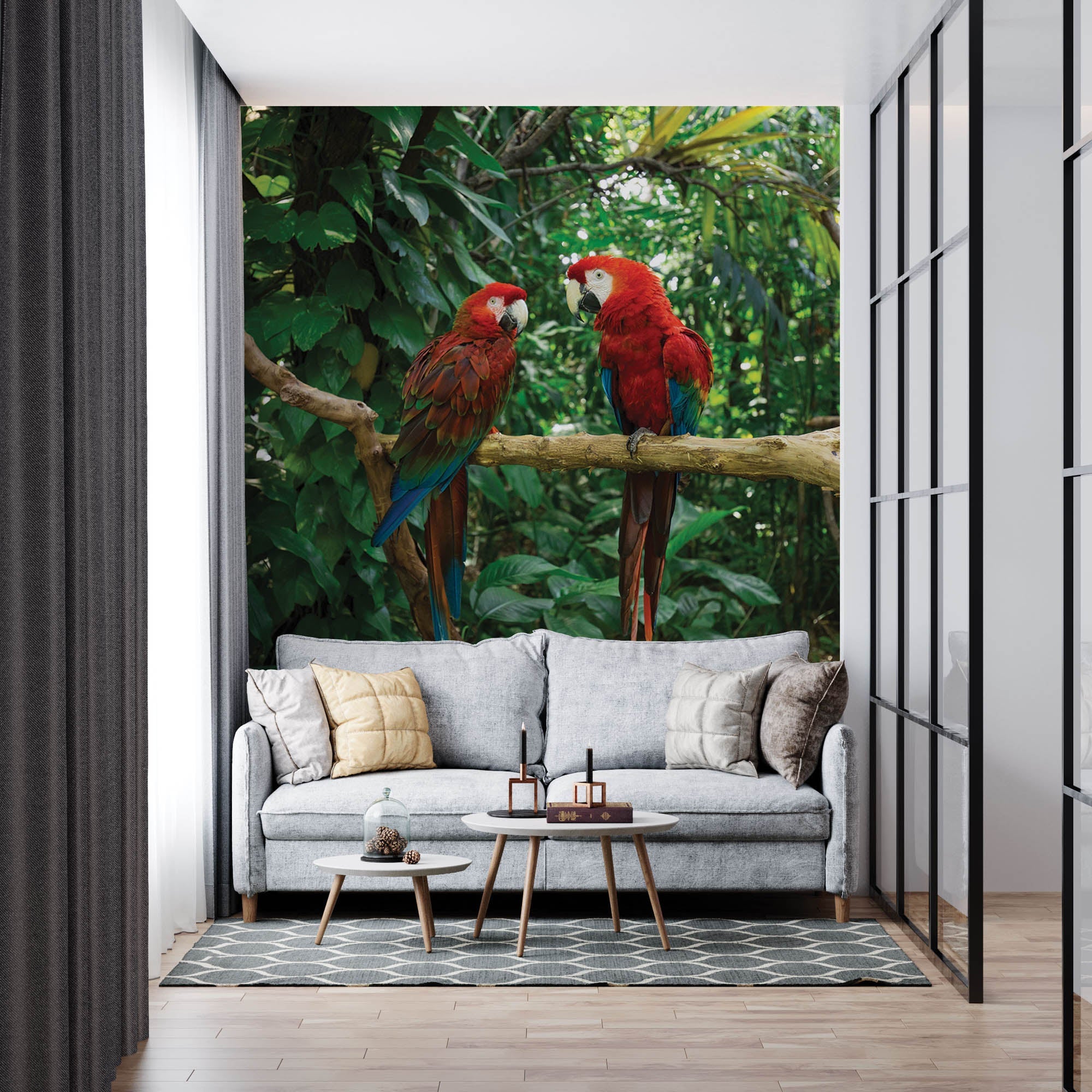 Deux perroquets sur une branche   - LW00174