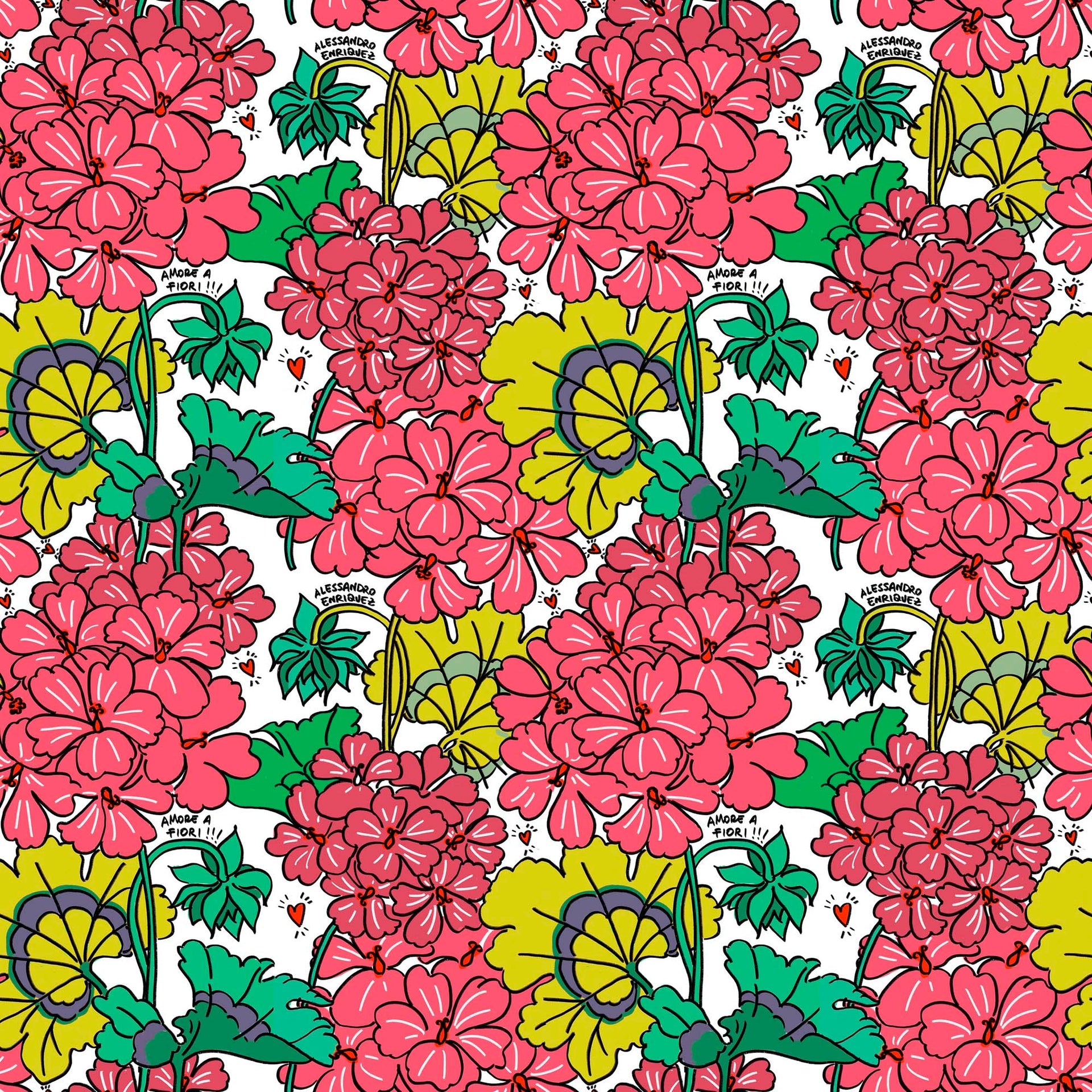 Hooked on Walls Enriquezland Love Geranei 25506