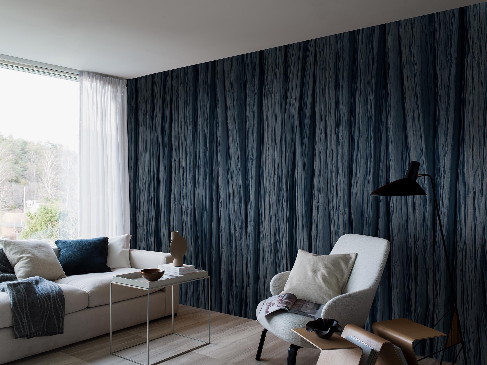 Boråstapeter Eastern Simplicity Indigo Silk 3141 Behang