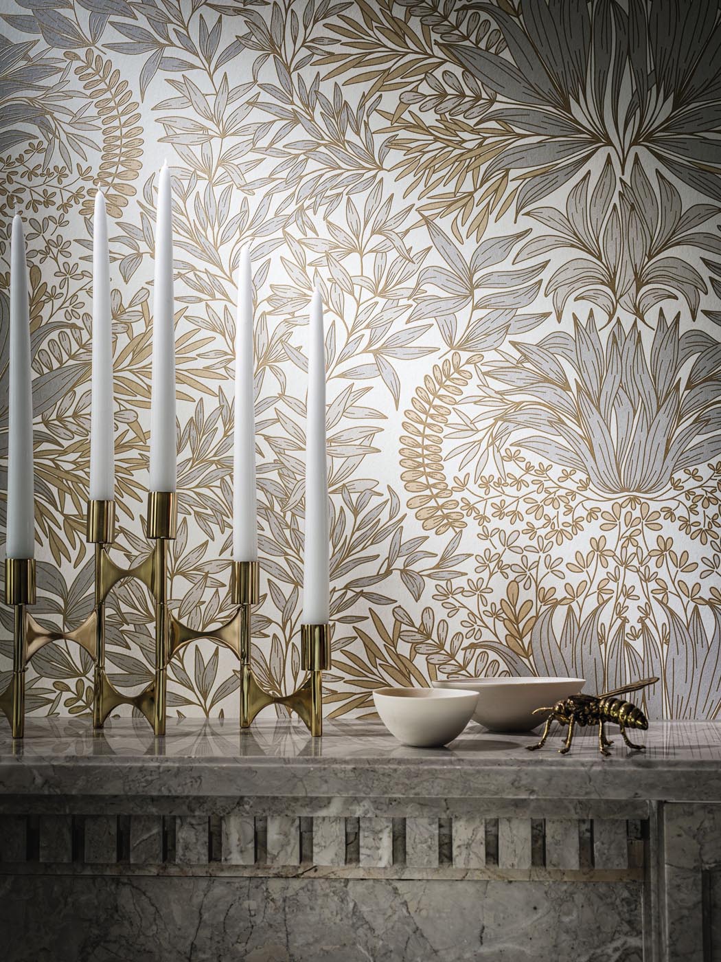 Casamance Square Jasmin Chardon - 75733160 Behang