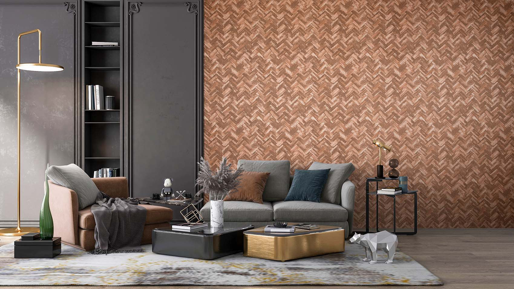 Hooked on Walls Amur Herringbone 15136