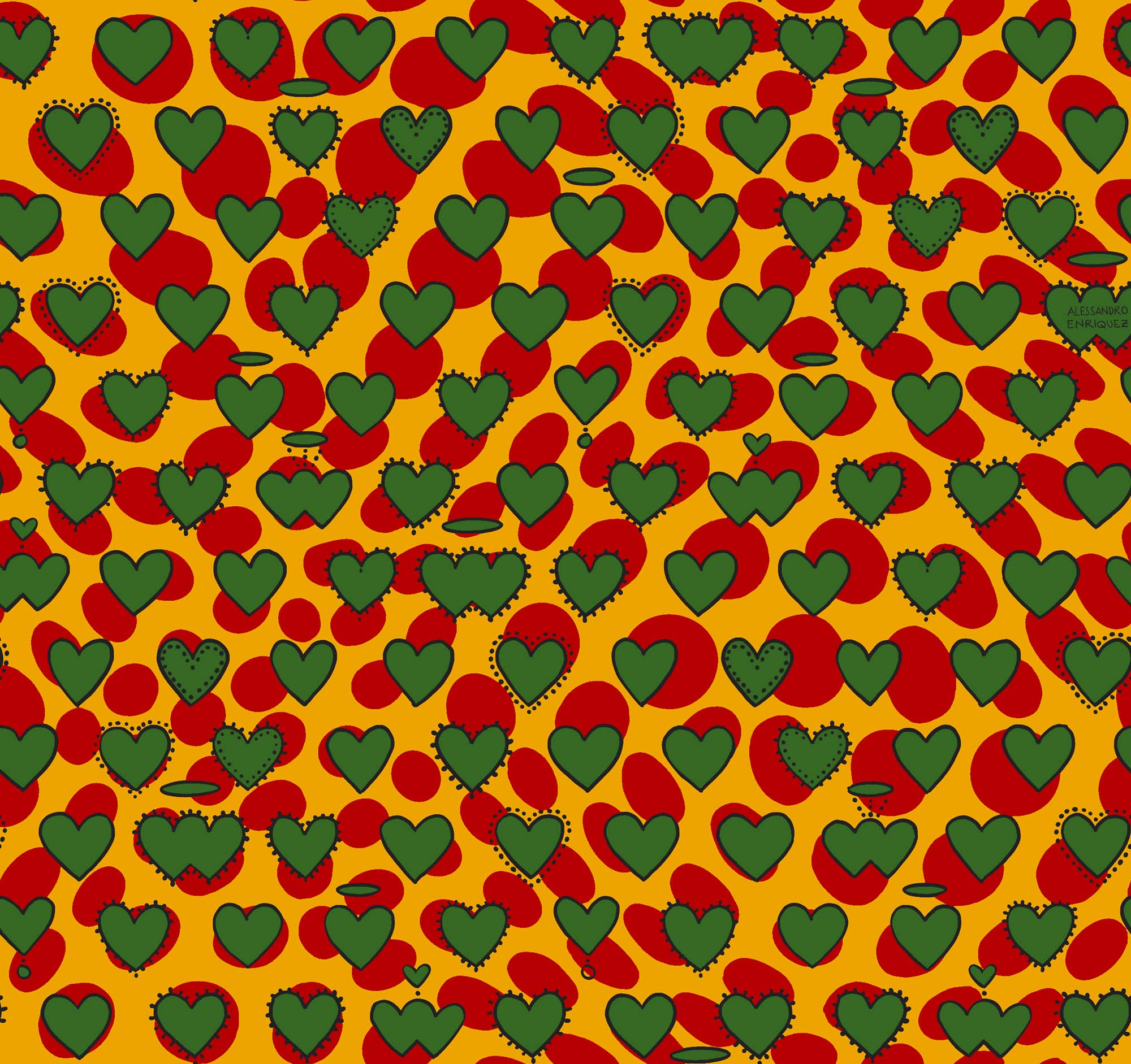 Hooked on Walls Enriquezland Psyco Cuori 25501 Behang