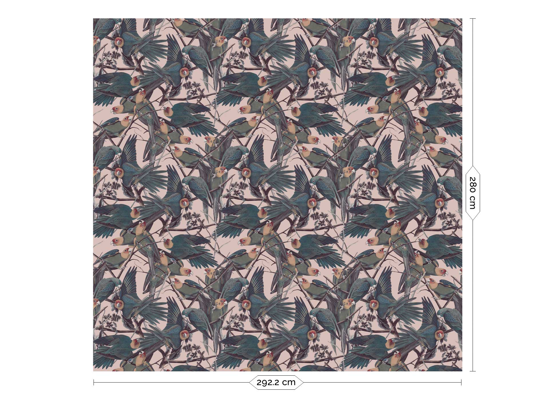 KEK Amsterdam Botanical Parrots Wallpaper WP-811 - 6 Sheets Behang