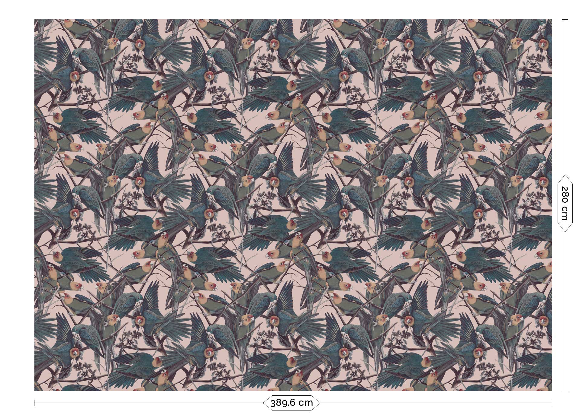 KEK Amsterdam Botanical Parrots Wallpaper WP-812 - 8 Sheets Behang