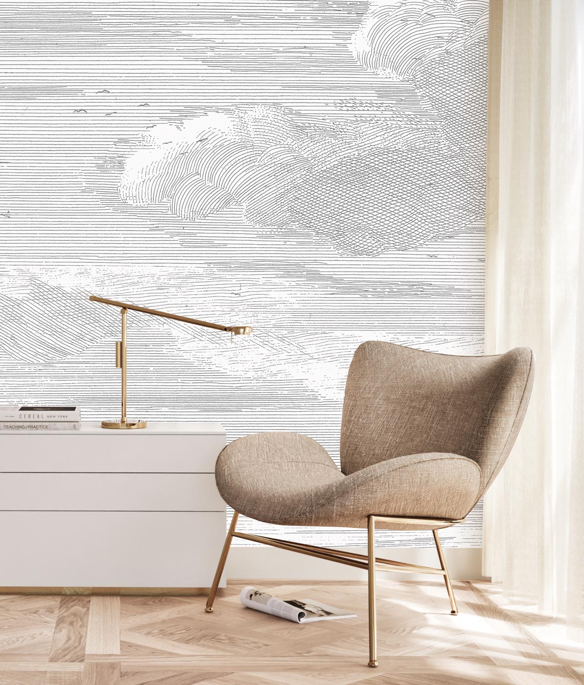 KEK Amsterdam Engraved Clouds WP-620 - 4 Sheets Behang