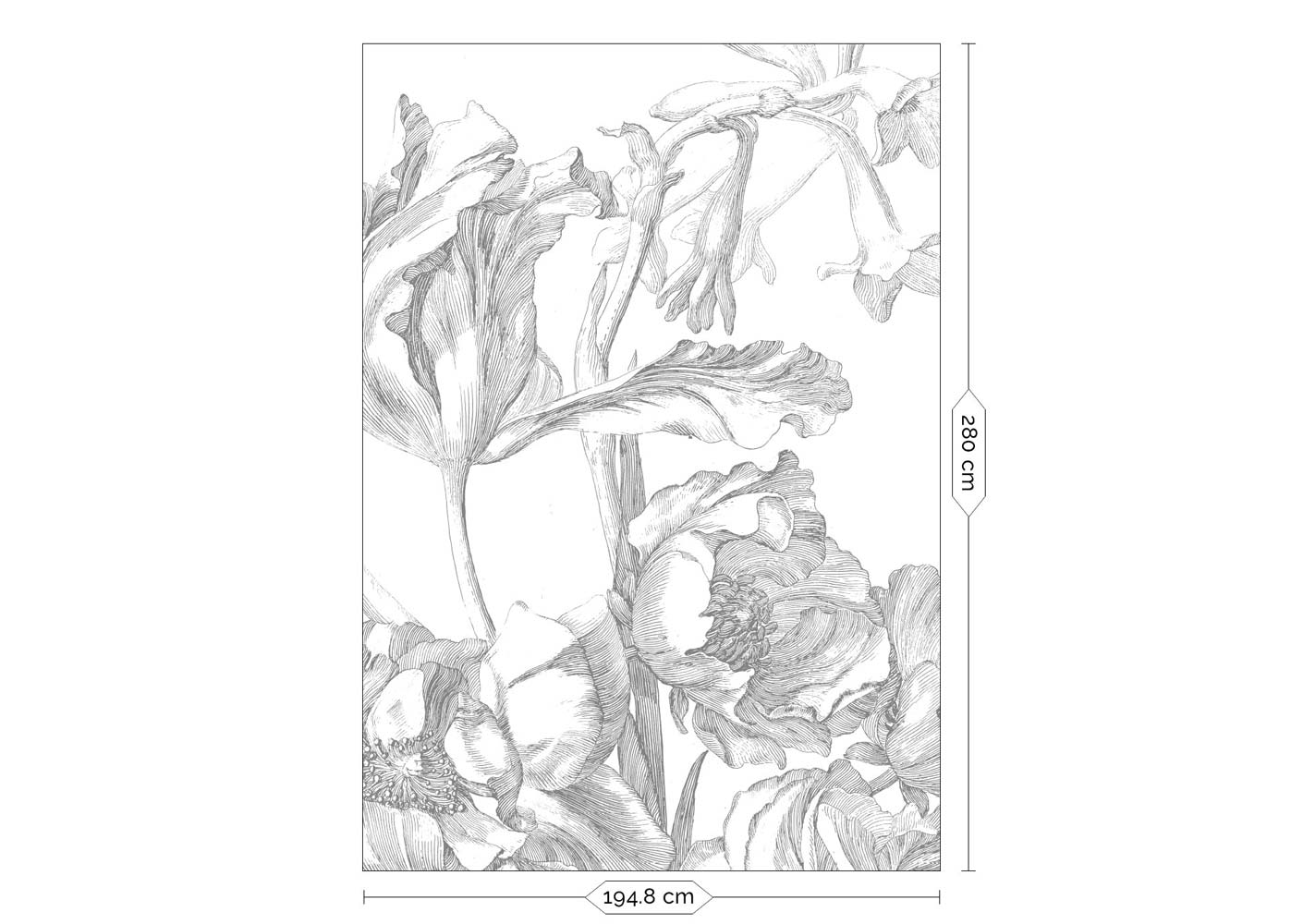 KEK Amsterdam Engraved Flowers WP-327 - 4 Sheets Behang