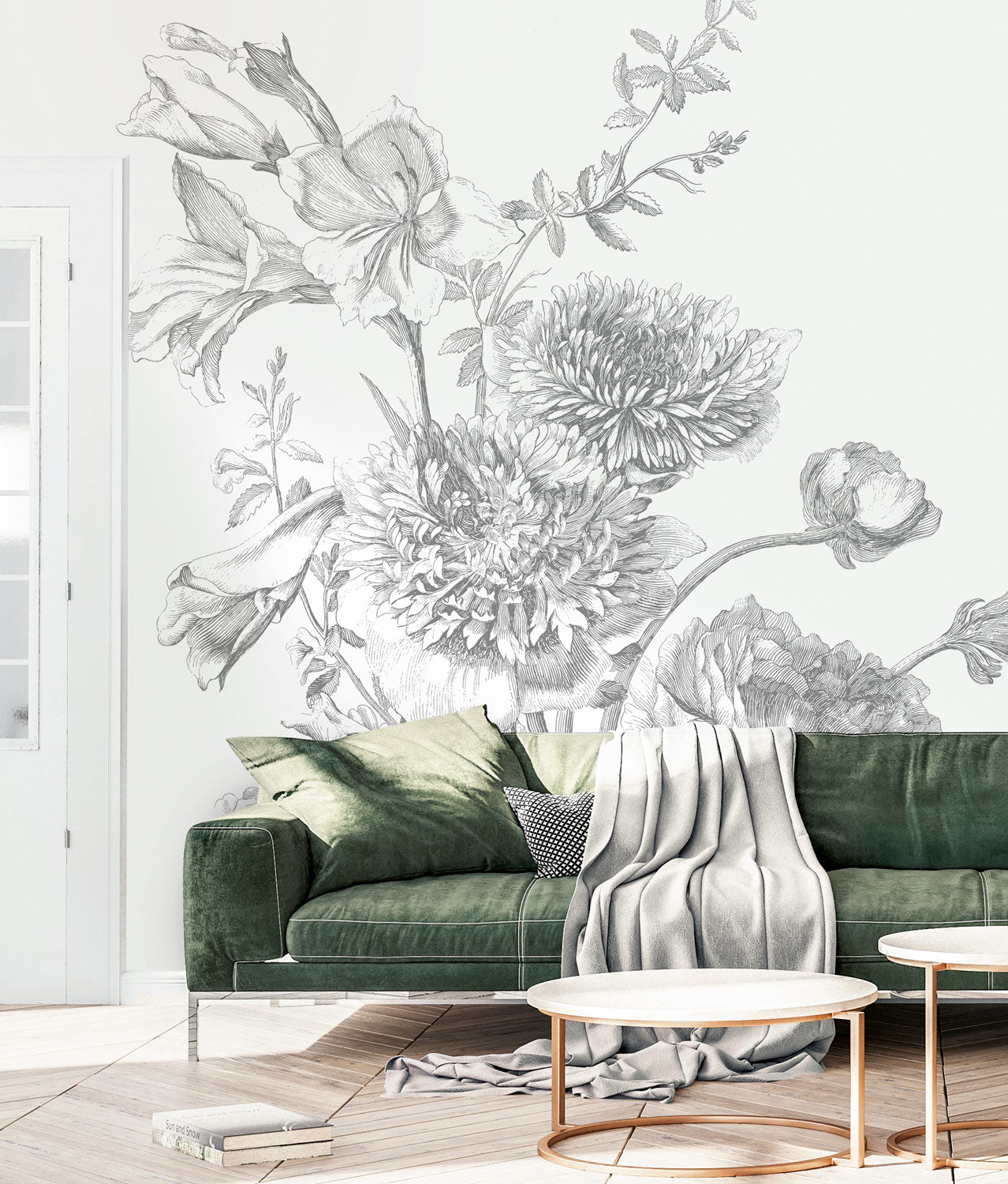 KEK Amsterdam Engraved Flowers WP-330 - 4 Sheets Behang