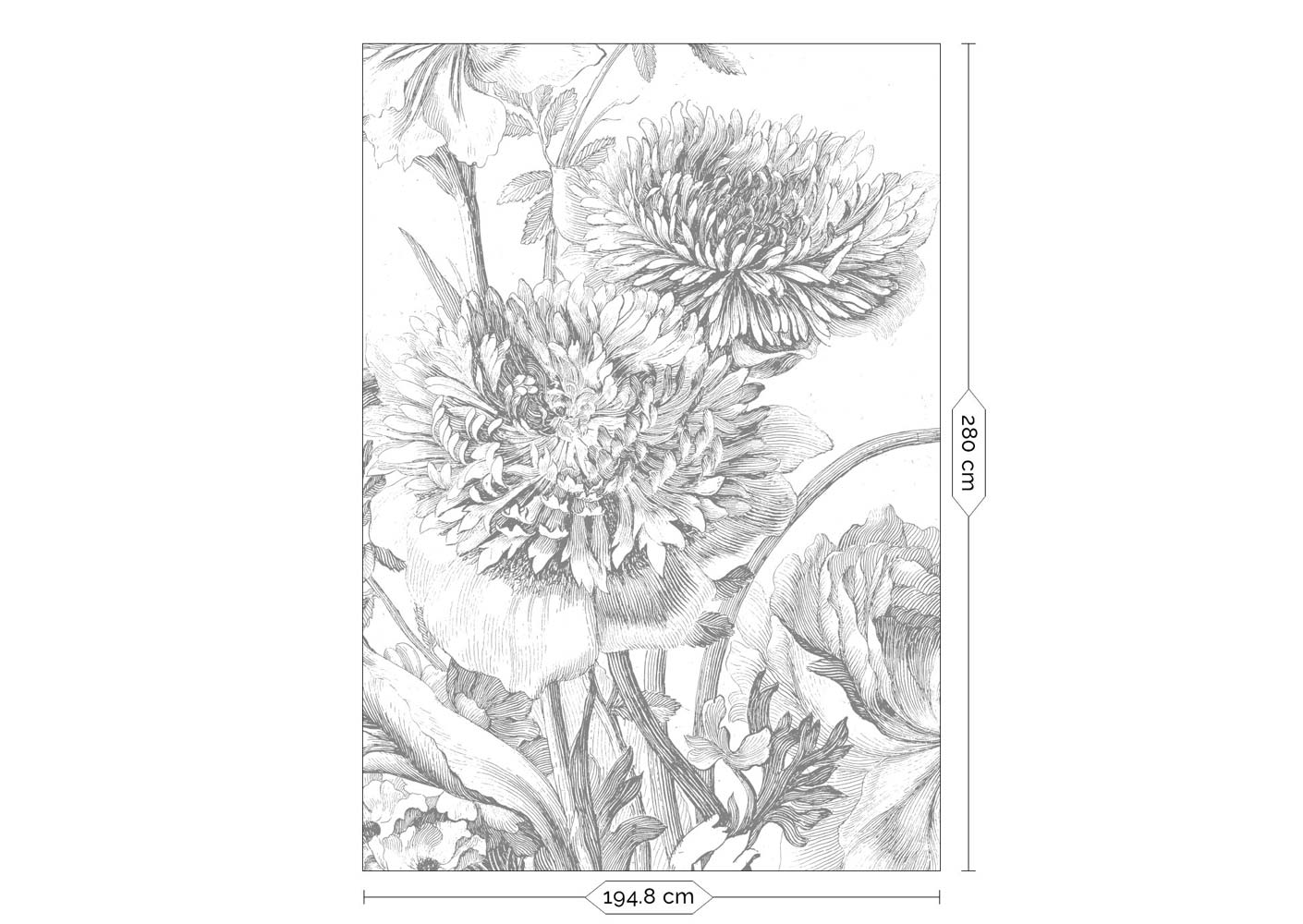 KEK Amsterdam Engraved Flowers WP-330 - 4 Sheets Behang