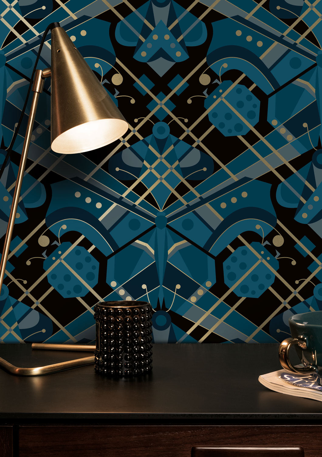 KEK Amsterdam Gold Metallic Butterfly Blauw MW-007