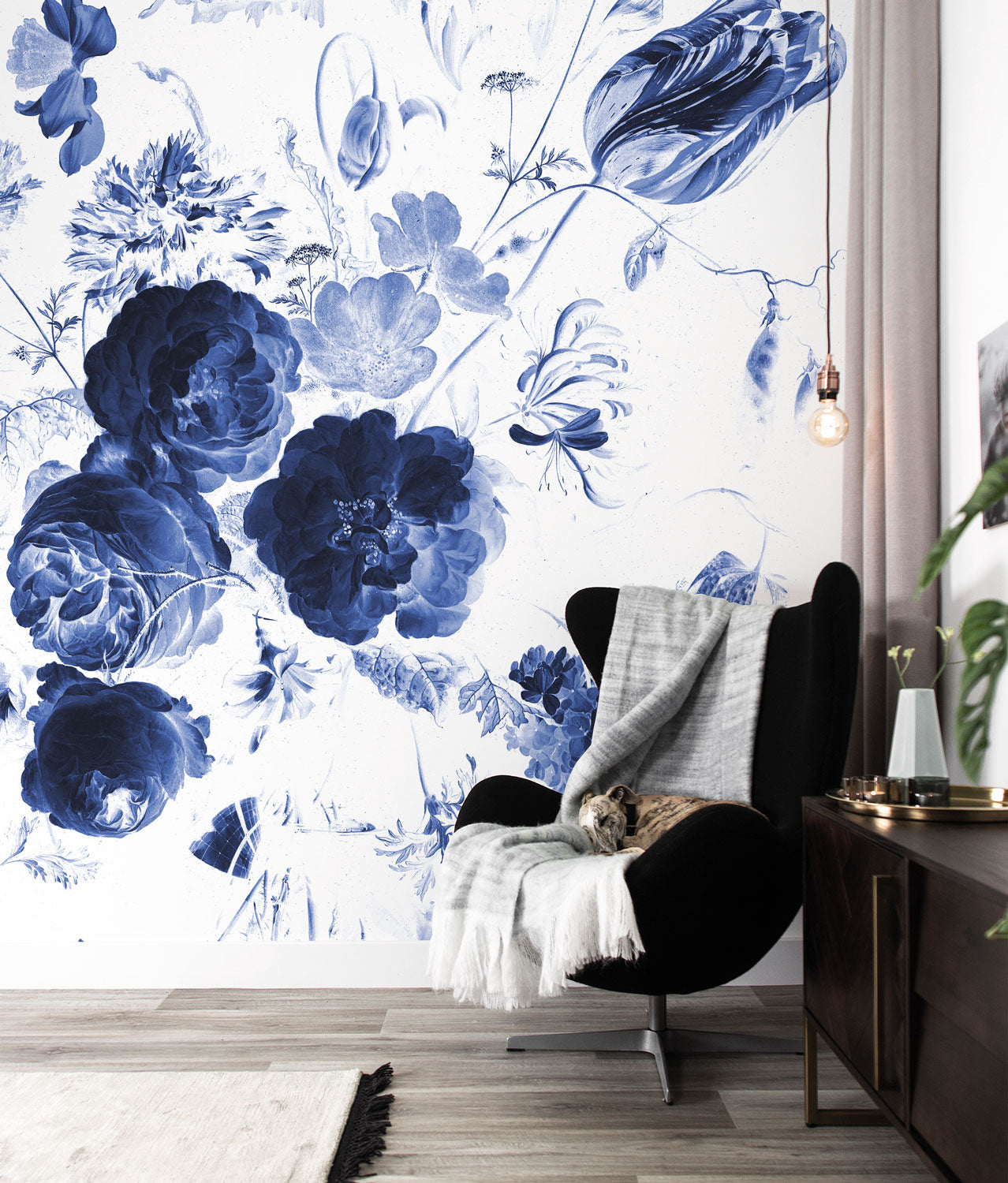 KEK Amsterdam Royal Blue Flowers WP-223 - 8 Sheets