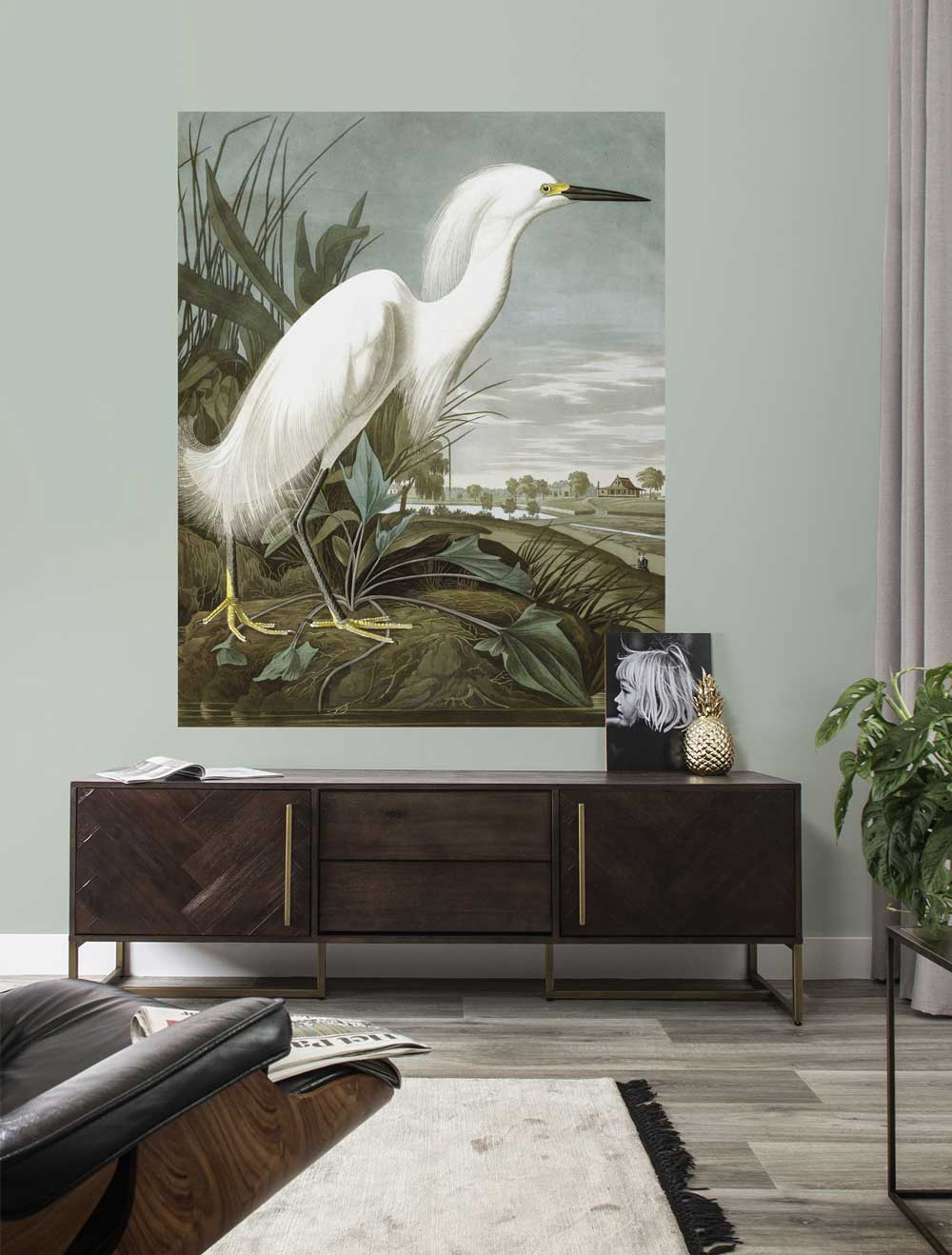 KEK Amsterdam Wallpaper Panel Snowy Heron PA-009 Behang