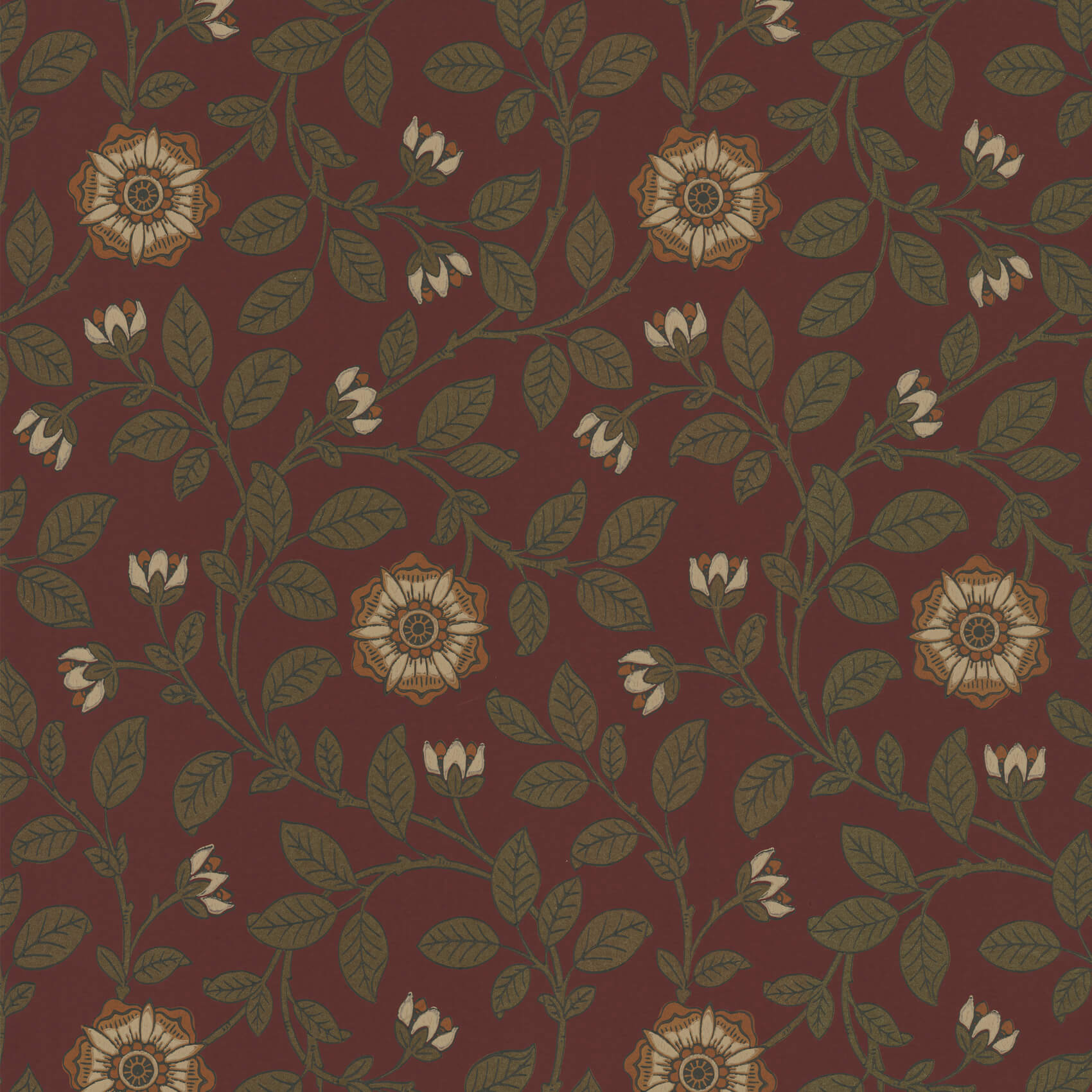 Little Green London Wallpapers IV Richmond Green Revival Red Behang