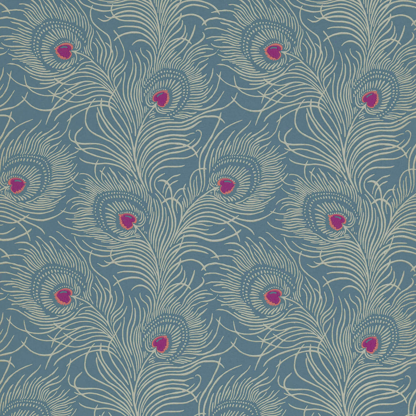 Little Green London Wallpapers V Carlton House Terrace Blue Plume Behang