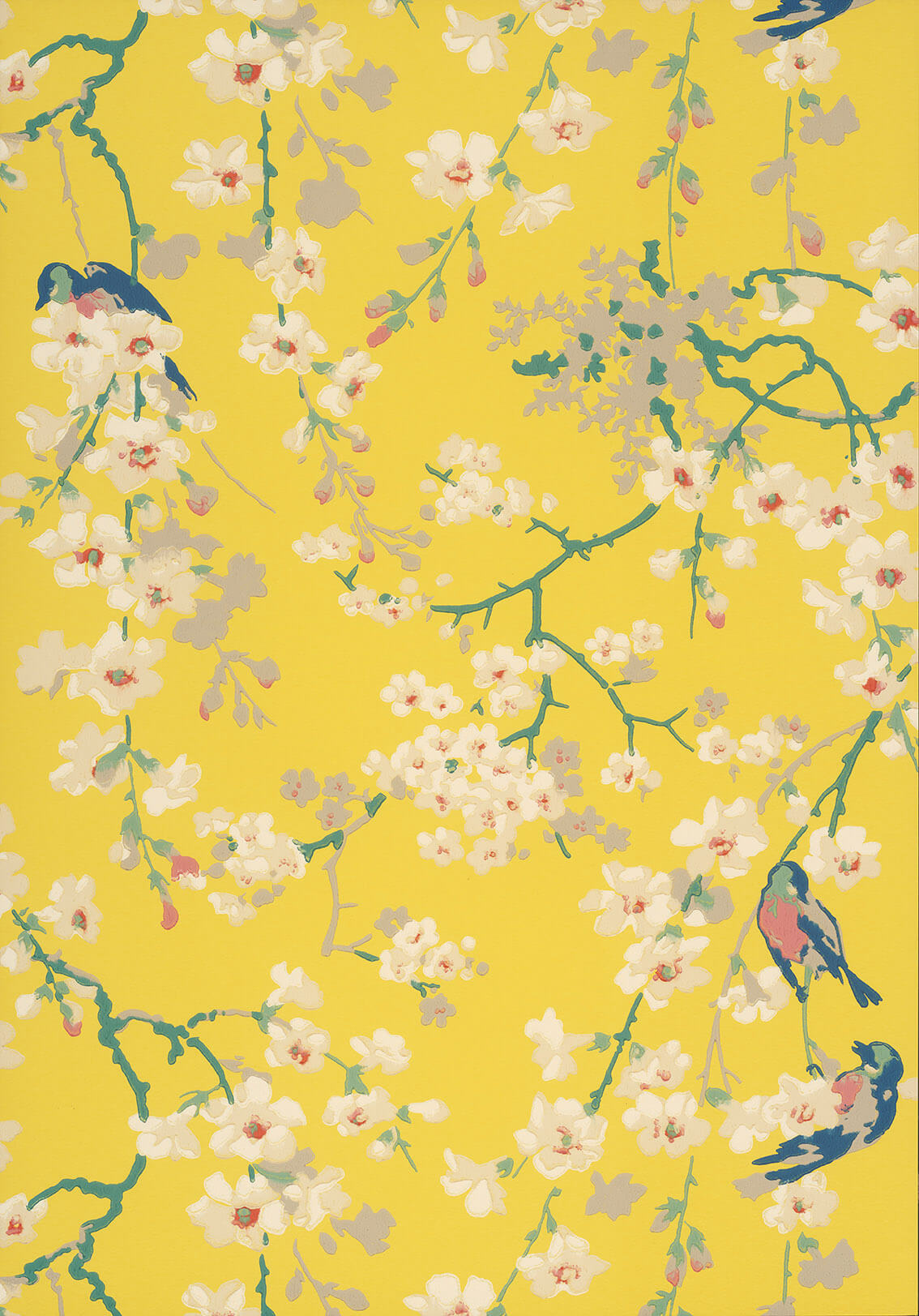 Little Green National Trust II Massingberd Blossom Yellow Behang
