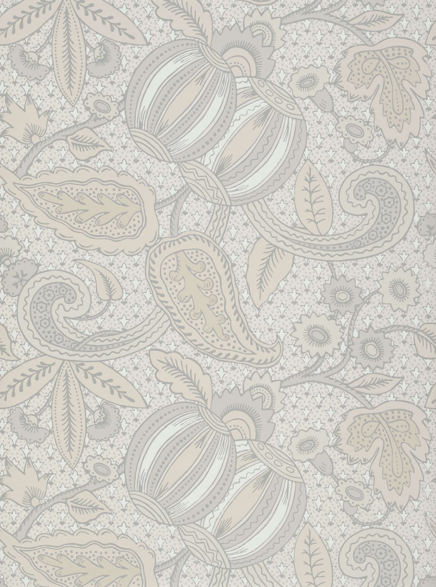 Little Green National Trust Papers Pomegranate Grey Scale