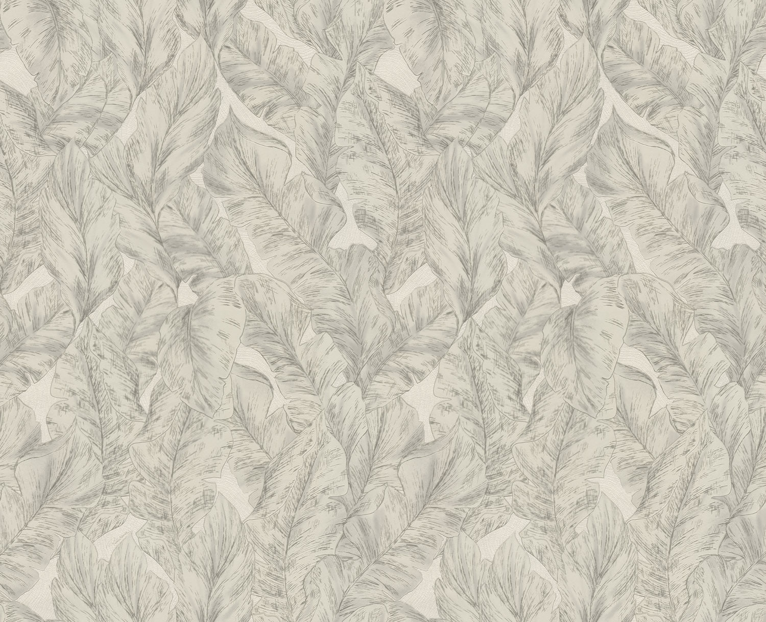 Roberto Cavalli 9 - Bladeren Grijs - 21073 Behang