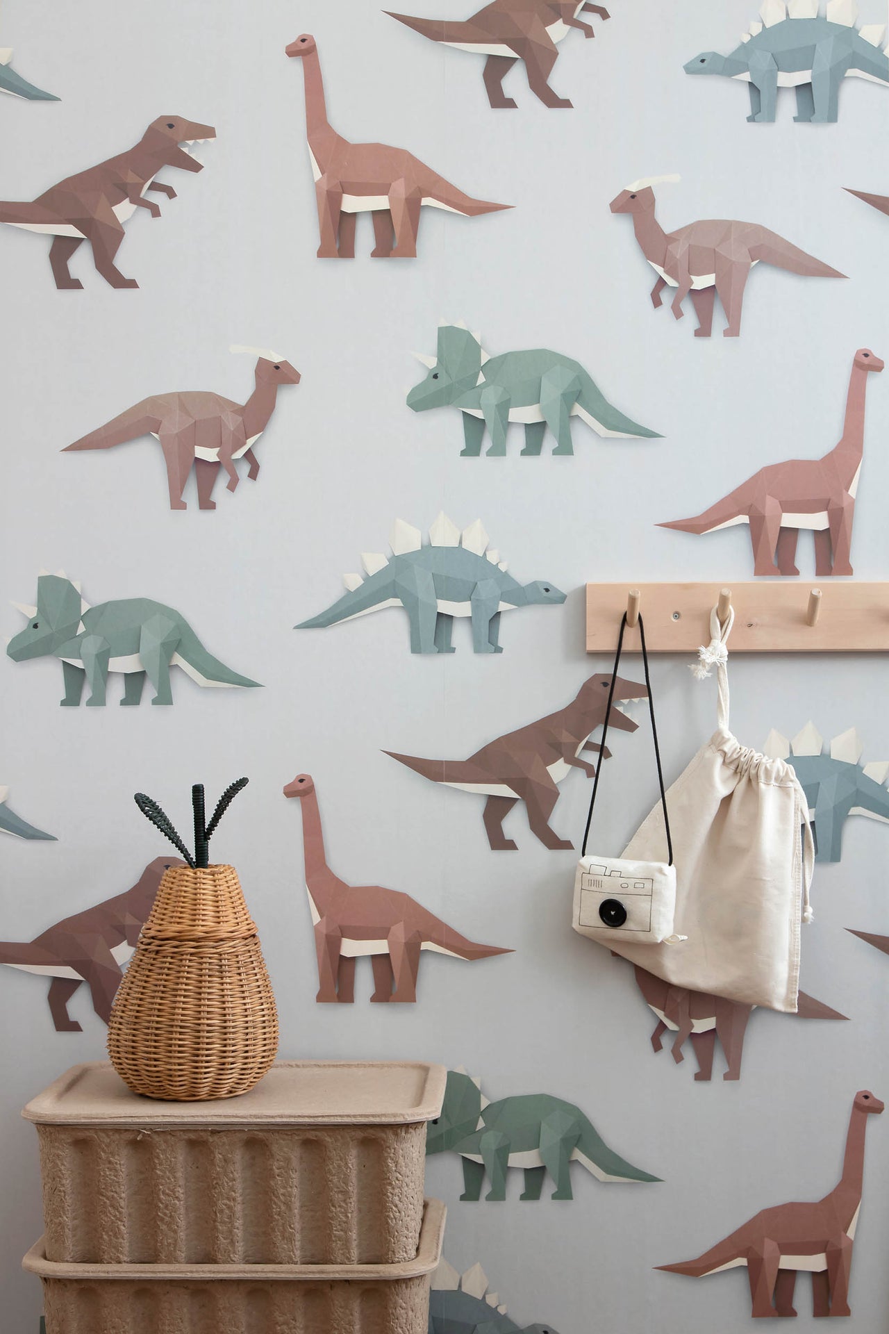 Studio Ditte Dinosaurus Lichtgrijs Behang