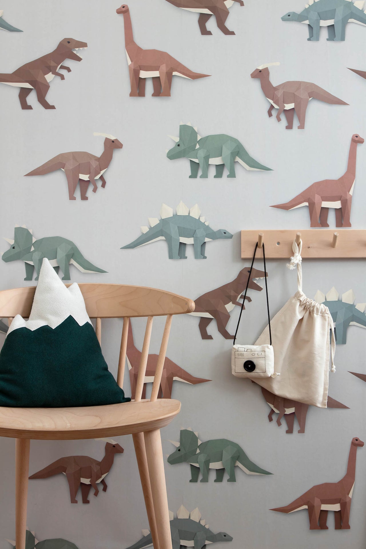 Studio Ditte Dinosaurus Lichtgrijs Behang