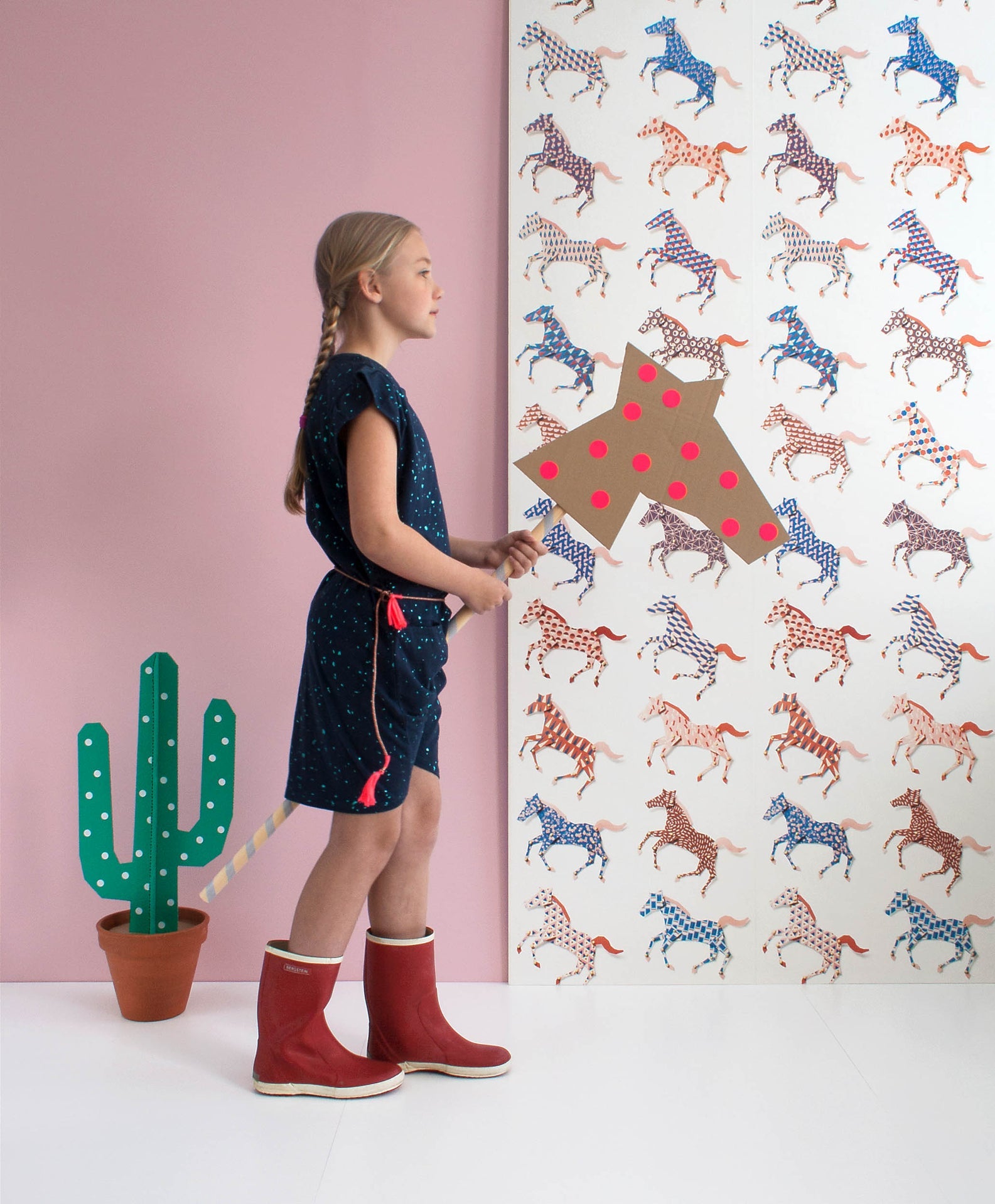 Studio Ditte Paarden Rennende Paarden Behang