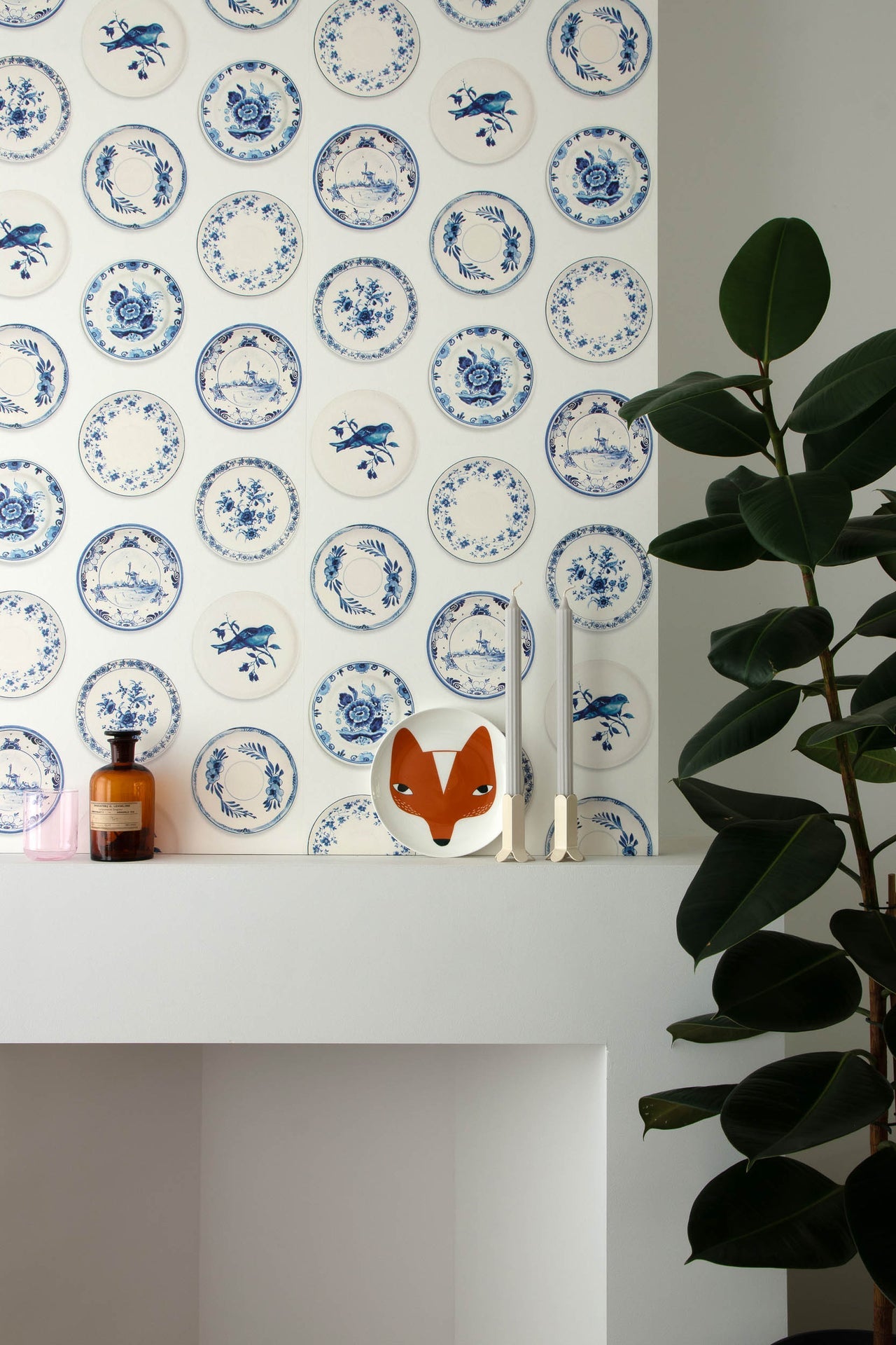 Studio Ditte Porselein Blauw (Versie 2024) Behang