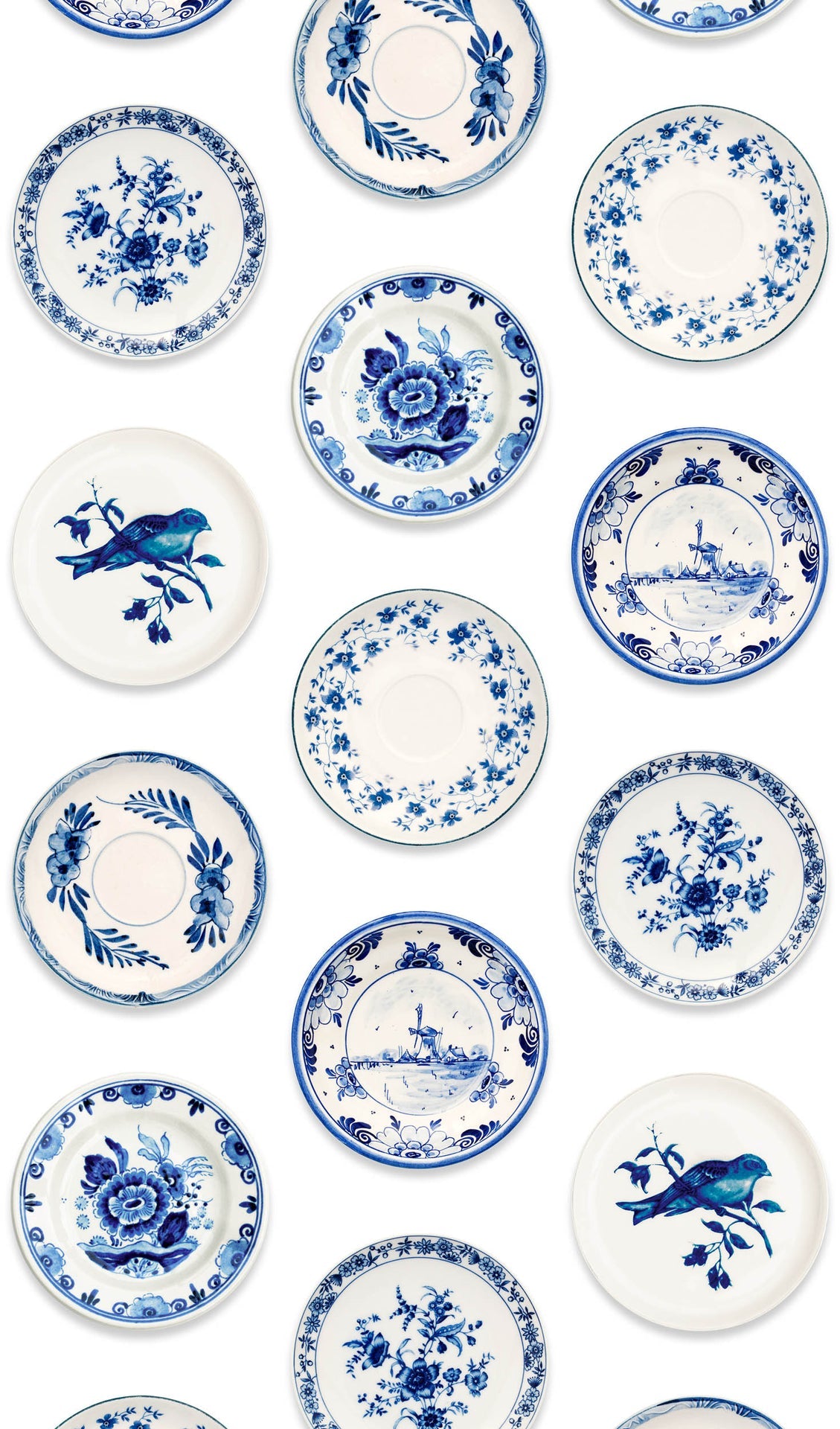 Studio Ditte Porselein Blauwe Borden Behang