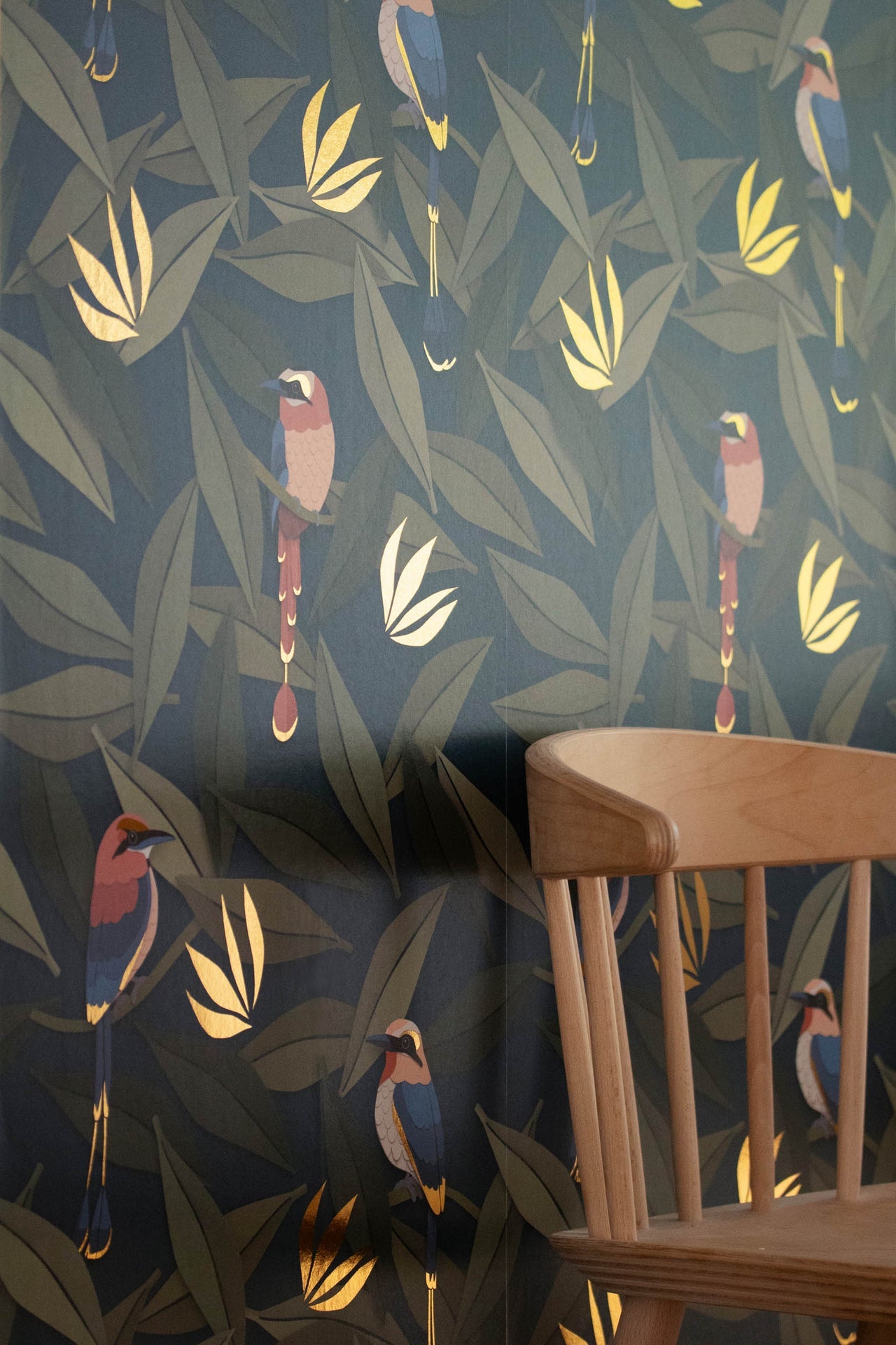 Studio Ditte Vogel Blauw & Goud Behang