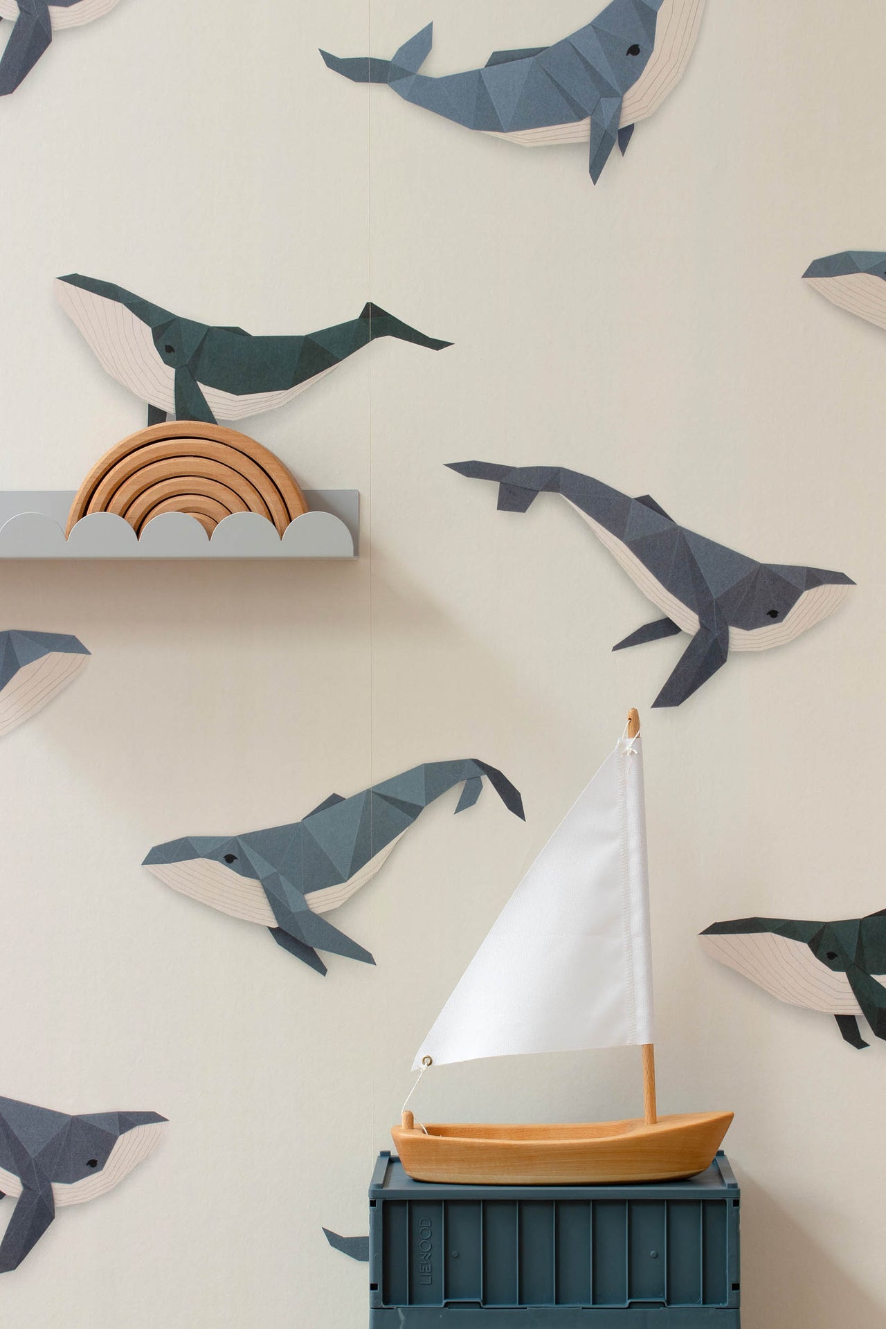 Studio Ditte Walvis Crème Behang