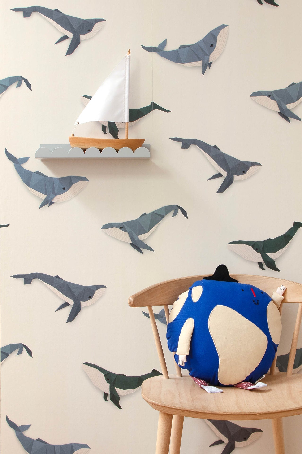 Studio Ditte Walvis Crème Behang