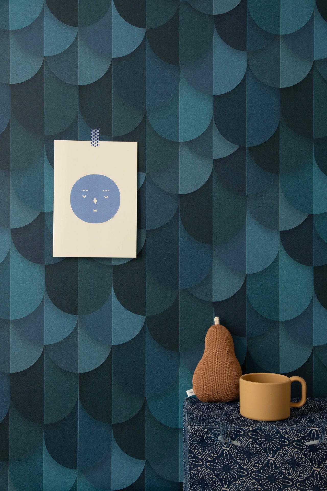 Studio Ditte Waterval Blauw Behang